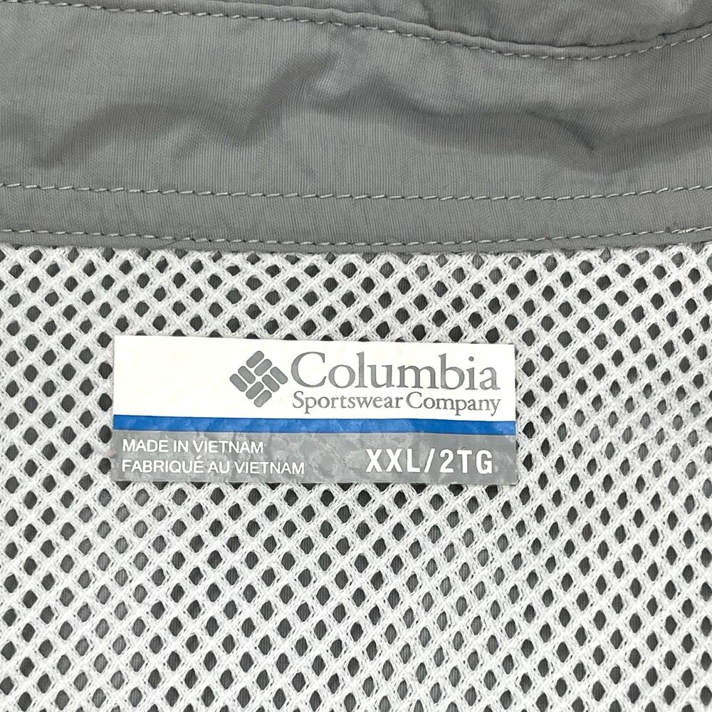 Columbia Shirt Mens XXL Omni Shield Roll Tab Sleeve Gray Nylon Fishing Outdoor - Picture 6 of 10